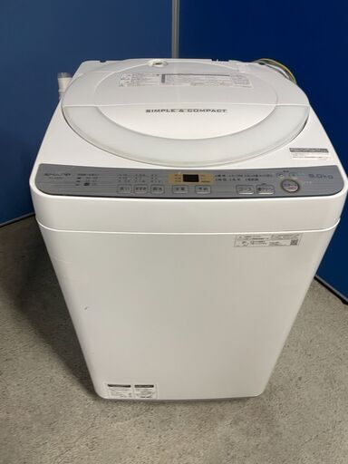 【良品】SHARP 6.0kg洗濯機 ES-GE6C-W 2019年製 通電確認済み 人気 早い者勝ち 引取歓迎 配送OK