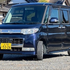 車検付き⭐️タントカスタム　ネイビー　パワースライドドア　純正アルミ　CVT キーフリーの画像