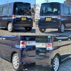 車検付き⭐️タントカスタム　ネイビー　パワースライドドア　純正アルミ　CVT キーフリーの画像