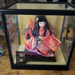 市松人形　ガラス箱&外箱付き 金彩　元夫作の画像