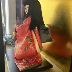 市松人形　ガラス箱&外箱付き 金彩　元夫作の画像