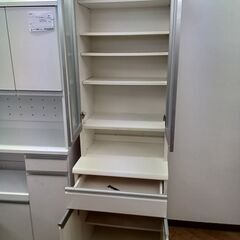 ★ジモティ割あり★  食器棚 ホワイト H200×D50×W59 クリーニング済み TK3940の画像
