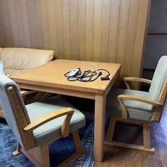 ダイニングコタツ(ハイタイプ)回転式チェアー付