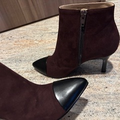 【美品】ショートブーツ　23cm ワインカラーの画像