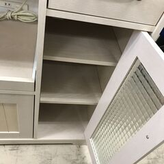 キッチンカウンター 幅80cm レンジ台 食器棚 カップボード 家具 インテリア 家具 ナチュラル 収納用品 多目的収納 食器棚 おしゃれ 北欧調クリーニング済 堺市【ジャングルジャングル石津店】の画像
