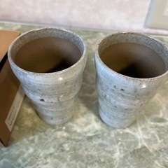 未使用粉引泡立ちフリーカップペアの画像