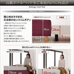 未使用訳あり　敷布団がベッドになる　ホテルダブルクッション　脚付きマットレス　ボトムベッド　シングル　アイボリーの画像