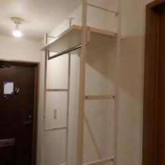突っ張り ハンガーラック シェルフ ワードローブ　