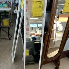 J5431　IKEA イケア 姿見 ホワイト　クリーニング済　【...