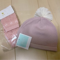 【新品】BEBE キッズベビー用ニット帽&レッグウォーマーセット