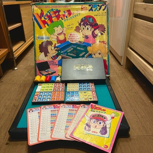 《売約済》【武蔵小山店】ドンジャラ Dr.スランプ アラレちゃん 則巻 アラレ 千兵衛 ガッちゃん ポピー ジャンプ 鳥山明 テーブルゲーム ジャラポン  昭和 レトロ　箱破損あり