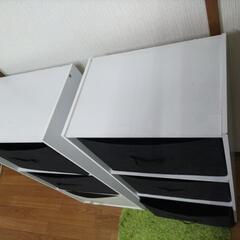 再販カラーボックス2個 引き出し付きの画像