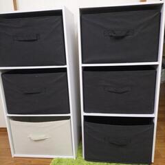 再販カラーボックス2個 引き出し付き