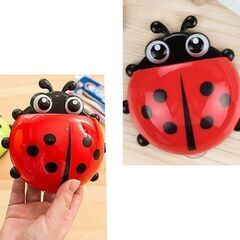 大きめ吸盤付き/歯ブラシホルダー（新品）レッドの画像