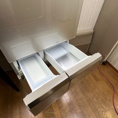 人気のガラス扉!! Panasonic NR-E413PV-N 激安5ドア!! 406L 2018年 右開き ドア棚×2欠品 の画像