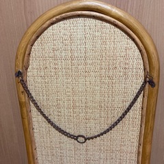 壁掛けミラー　ラタン　スリッパラックの画像