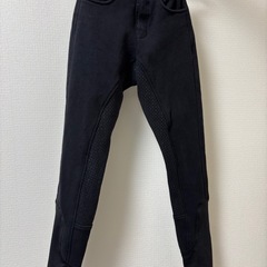 滑り止め付きのブラック乗馬用キュロット、ジュニア130
の画像