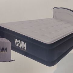  世田谷区近辺配送可能　美品　未使用品　Air Yawn エアーヨーン エアーベッド 電動ポンプ内蔵 自動で膨らむ 耐荷重200kg ヘッドレスト付き ダブル AY52　エアーヨーン専用シーツ （タオル地）の画像