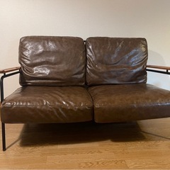 2個あり】ソファ 2人掛け 茶色 ブラウン