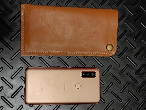 ◆新品未使用ハンドメイドスマホケース牛本革ライトブラウン