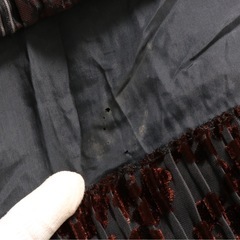 訳あり　Genet Vivien ジュネビビアン ワンピース　ロング丈　M　長袖　花柄　シアー　フレア  ブラウン 送料無料　古着の画像