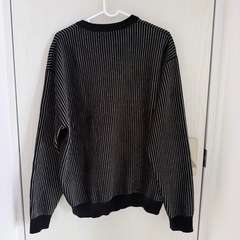 【未使用】ZARA ブラック ストライプ ニット Mサイズの画像