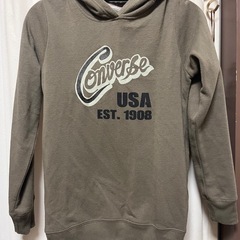 Converse オリーブ フード付きトレーナー M レディース