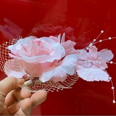 ピンク　花　コサージュの画像