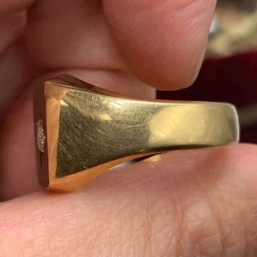 K18 印台　ダイヤモンド　リング　15.3g