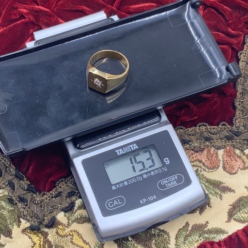 K18 印台　ダイヤモンド　リング　15.3g