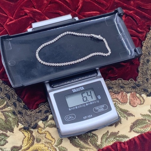 K18WG テニスブレスレット　1.02ct 6.4g