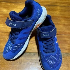 asics青スニーカーUS1/EUR32.5の画像