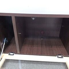 新札幌◆NITORI/ニトリ ローボード クオーレ2　100 DBR◆ ダークブラウン系 幅101×奥行37×高さ46cm No.3059の画像