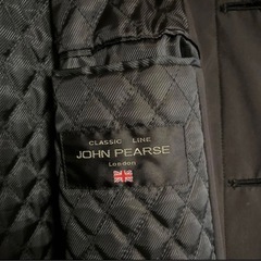 【お値下げ】JOHN PEARSE メンズ/ステンカラーコート ブラック/就職活動/新入社員の画像