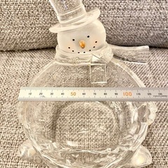 美品 ガラス小物入れ 雪だるま クリスマスマーケット ガラス瓶 小物入れ ガラス容器の画像