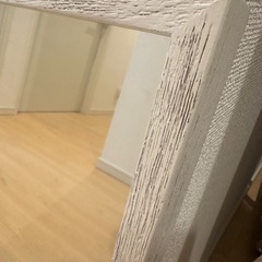 無料　ミラー　鏡　壁付け　アンティーク　ホワイト　白の画像