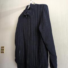 メンズニットジャケット　裏ボア　