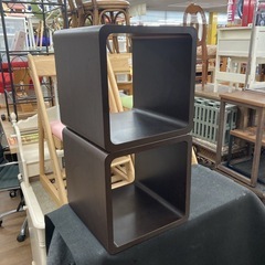 S167 ⭐ 2点セット収納キューブボックス ブラウン 幅35cm USEDの画像