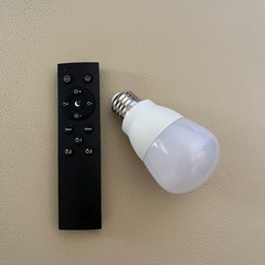 【美品】アイアンシーリングライトフレームとLED電球とリモコンのセットの画像