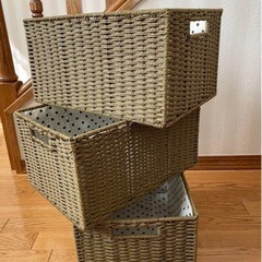収納ボックス　3個セット　ブラウンの画像