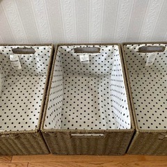 収納ボックス　3個セット　ブラウンの画像