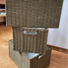 収納ボックス　3個セット　ブラウンの画像
