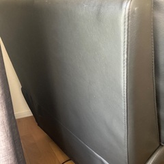 リクライニングソファ　黒　合皮？の画像