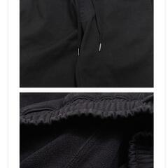 裏ボア 裏起毛 ジョガーパンツ　Mサイズ　黒の画像