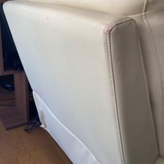 リクライニングソファ　白　オフホワイトの画像