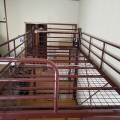 【八王子・1/25or26直接引取限定】階段付きパイプロフトベッド HT70-102の画像
