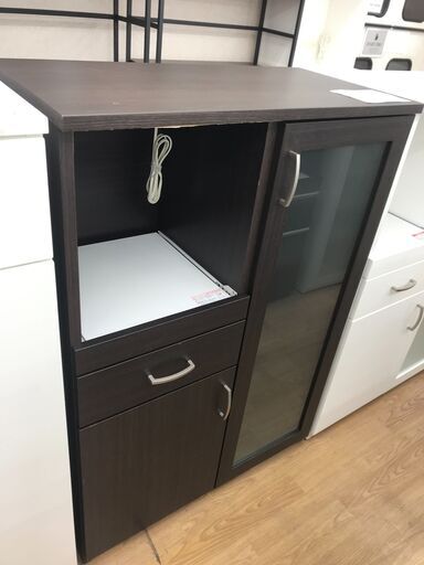 ★ジモティ割あり★ ニトリ レンジ台 ブラウン H115×W80×D40 クリーニング済み KJ7633