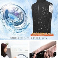 電熱加熱式ベスト 瞬間即暖 電熱加熱式ベスト 前後15箇所発熱 前後独立制御 DC急速給電 40000mAh FR15 XLの画像
