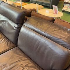 【愛品館八千代店】IDC大塚家具　2人掛　総本革　電動リクライニングソファの画像