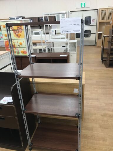 ★ジモティ割あり★  3段ラック ブラウン H147×W63×D39 クリーニング済み KJ7640